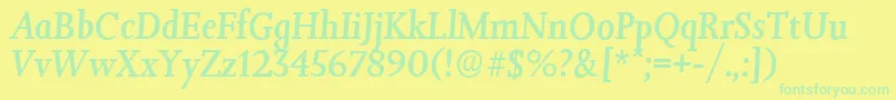 JessicaserialMediumItalic Font – Green Fonts on Yellow Background