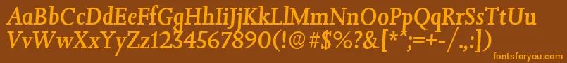 JessicaserialMediumItalic Font – Orange Fonts on Brown Background