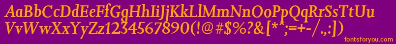 JessicaserialMediumItalic Font – Orange Fonts on Purple Background