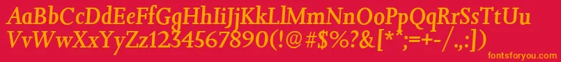 JessicaserialMediumItalic Font – Orange Fonts on Red Background