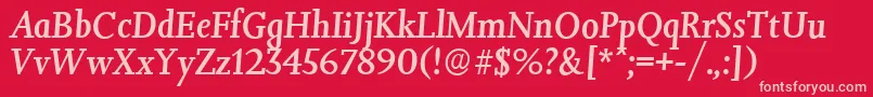 JessicaserialMediumItalic Font – Pink Fonts on Red Background