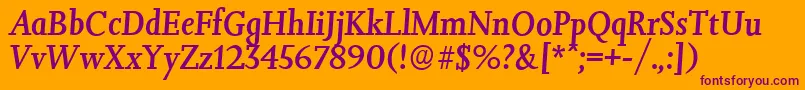 JessicaserialMediumItalic Font – Purple Fonts on Orange Background