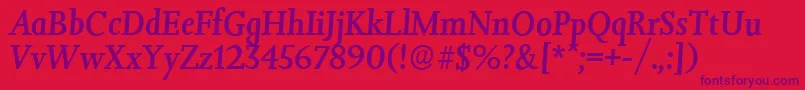 JessicaserialMediumItalic Font – Purple Fonts on Red Background