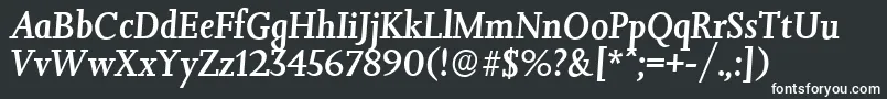 JessicaserialMediumItalic Font – White Fonts on Black Background