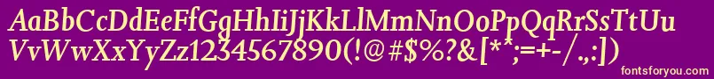 JessicaserialMediumItalic Font – Yellow Fonts on Purple Background