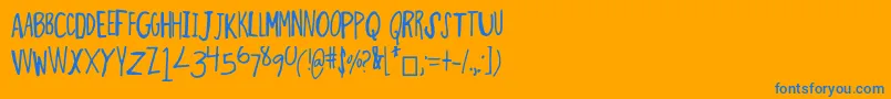 フォントThinMinty – オレンジの背景に青い文字