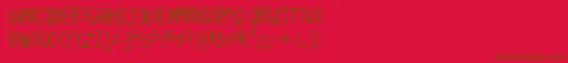 ThinMinty Font – Brown Fonts on Red Background