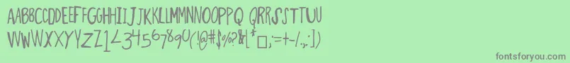 フォントThinMinty – 緑の背景に灰色の文字