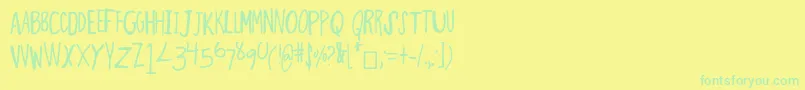 ThinMinty Font – Green Fonts on Yellow Background