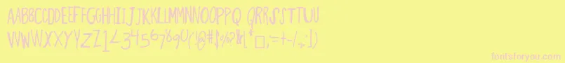 ThinMinty Font – Pink Fonts on Yellow Background