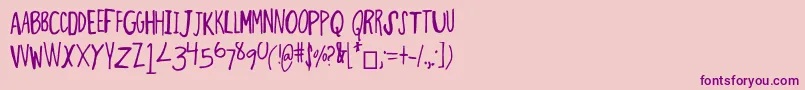 ThinMinty-Schriftart – Violette Schriften auf rosa Hintergrund