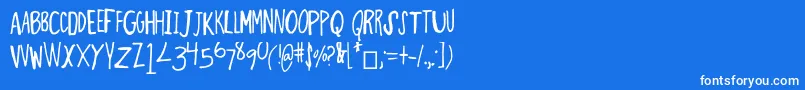 ThinMinty-Schriftart – Weiße Schriften auf blauem Hintergrund