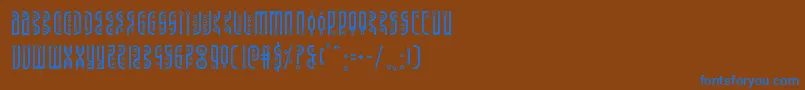 フォントUndergroundrose – 茶色の背景に青い文字