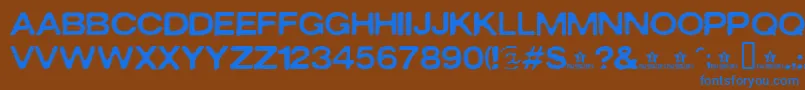 Oxidisaster Font – Blue Fonts on Brown Background