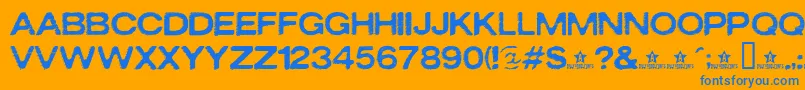 Oxidisaster Font – Blue Fonts on Orange Background