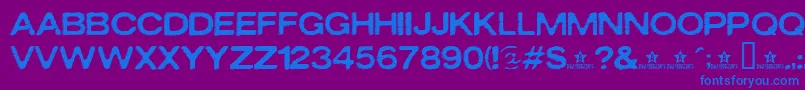 Oxidisaster Font – Blue Fonts on Purple Background