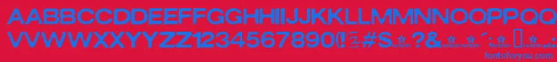 Oxidisaster Font – Blue Fonts on Red Background