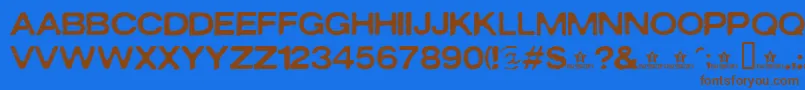 Oxidisaster Font – Brown Fonts on Blue Background