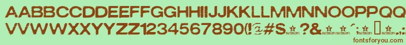 Oxidisaster Font – Brown Fonts on Green Background
