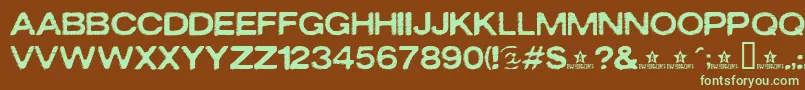 Oxidisaster Font – Green Fonts on Brown Background