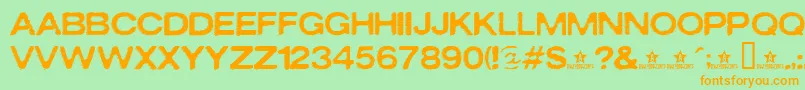 Oxidisaster Font – Orange Fonts on Green Background
