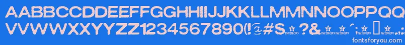 Oxidisaster Font – Pink Fonts on Blue Background