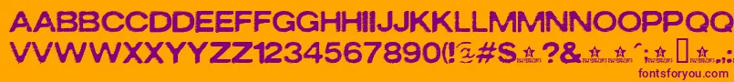 Oxidisaster Font – Purple Fonts on Orange Background