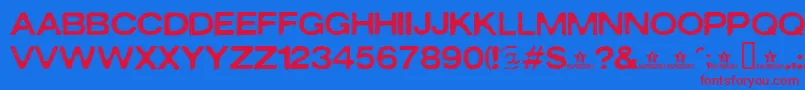 Oxidisaster Font – Red Fonts on Blue Background