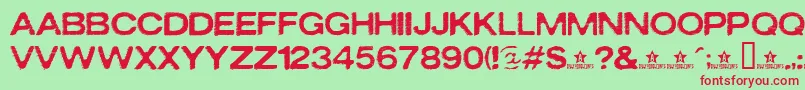 Шрифт Oxidisaster – красные шрифты на зелёном фоне