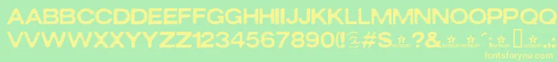 Oxidisaster Font – Yellow Fonts on Green Background