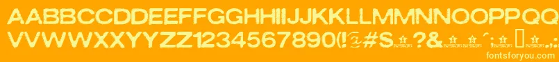 Oxidisaster Font – Yellow Fonts on Orange Background