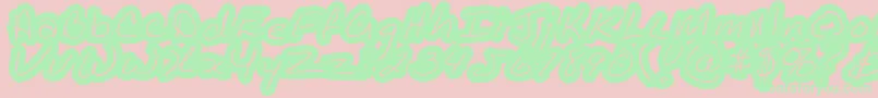 Kathleeninline-Schriftart – Grüne Schriften auf rosa Hintergrund