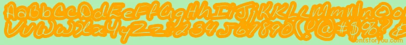 Kathleeninline Font – Orange Fonts on Green Background