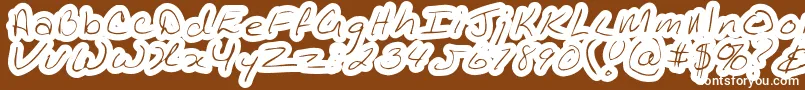 Kathleeninline Font – White Fonts on Brown Background