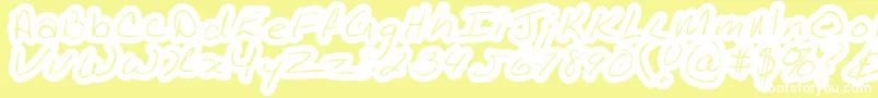 Kathleeninline Font – White Fonts on Yellow Background