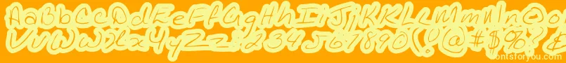 Kathleeninline Font – Yellow Fonts on Orange Background