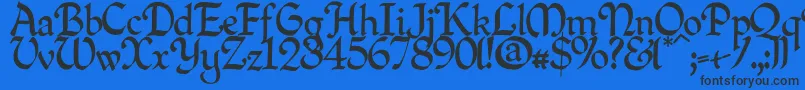 Quillpn Font – Black Fonts on Blue Background