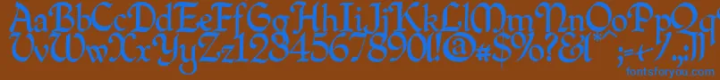 Quillpn Font – Blue Fonts on Brown Background