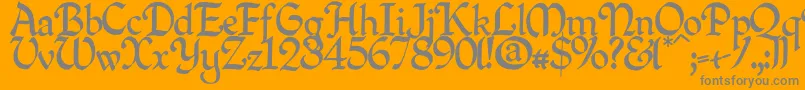 Quillpn-Schriftart – Graue Schriften auf orangefarbenem Hintergrund