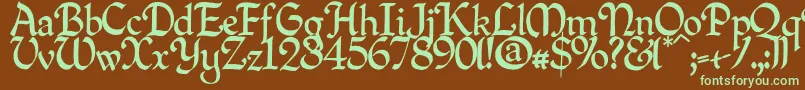 Quillpn Font – Green Fonts on Brown Background