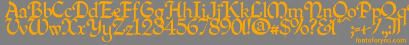 Quillpn-Schriftart – Orangefarbene Schriften auf grauem Hintergrund