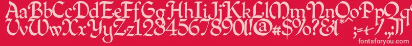 Quillpn Font – Pink Fonts on Red Background