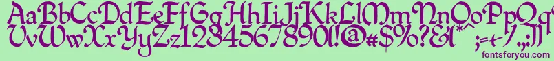 Quillpn Font – Purple Fonts on Green Background