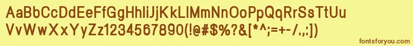 NeogramExtraboldcnd-Schriftart – Braune Schriften auf gelbem Hintergrund