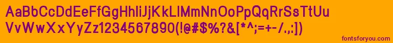 NeogramExtraboldcnd-Schriftart – Violette Schriften auf orangefarbenem Hintergrund