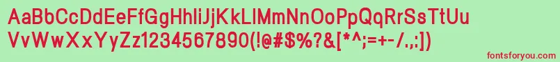 NeogramExtraboldcnd Font – Red Fonts on Green Background