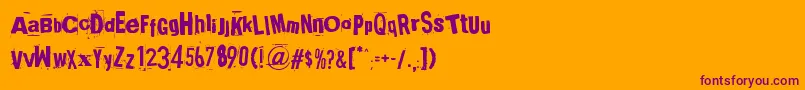 Broken15 Font – Purple Fonts on Orange Background