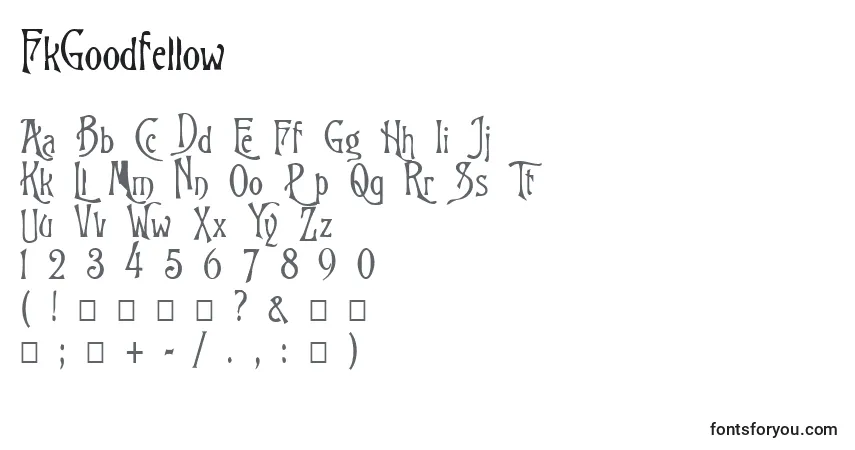 A fonte FkGoodfellow – alfabeto, números, caracteres especiais