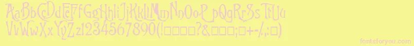FkGoodfellow-fontti – vaaleanpunaiset fontit keltaisella taustalla