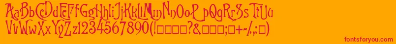 Fonte FkGoodfellow – fontes vermelhas em um fundo laranja
